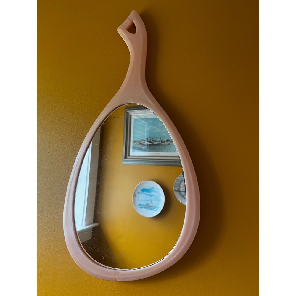 vintage large handheld mirror